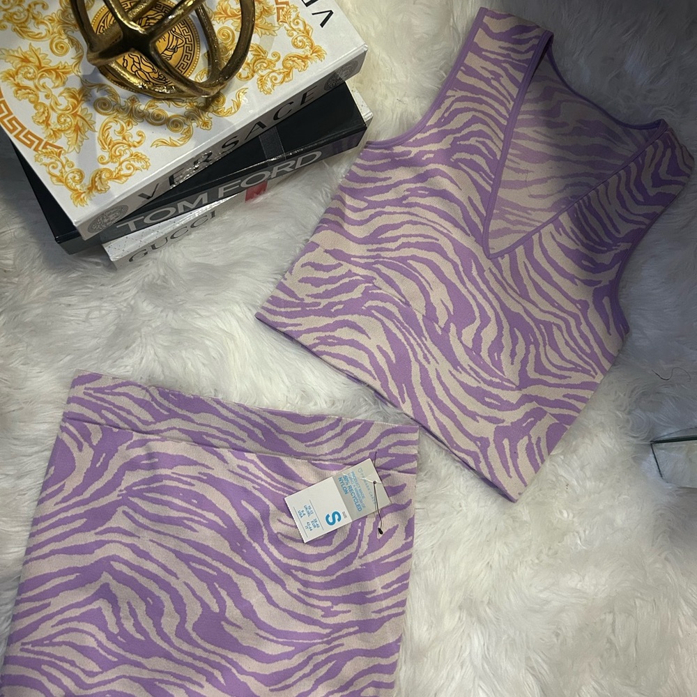 Purple Zebra Print Top and Skirt Set - Picture 3 of 3